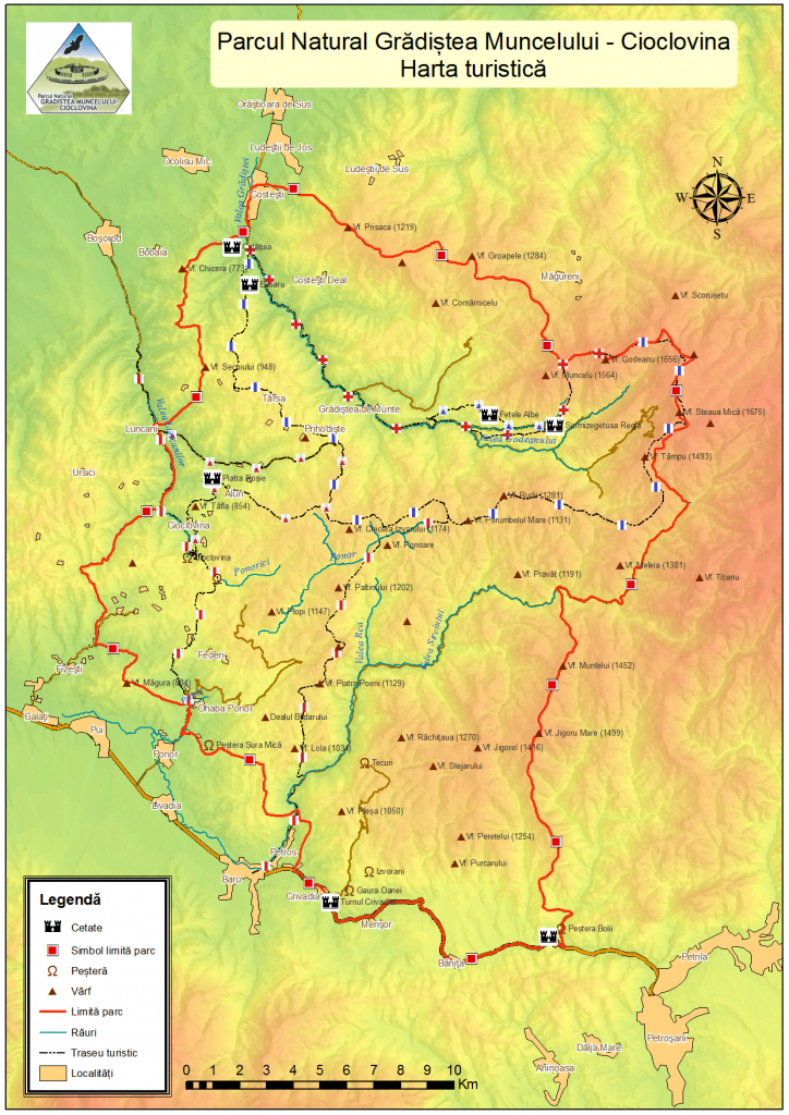 harta Parcul Natural Grădiștea Muncelului-Cioclovina 